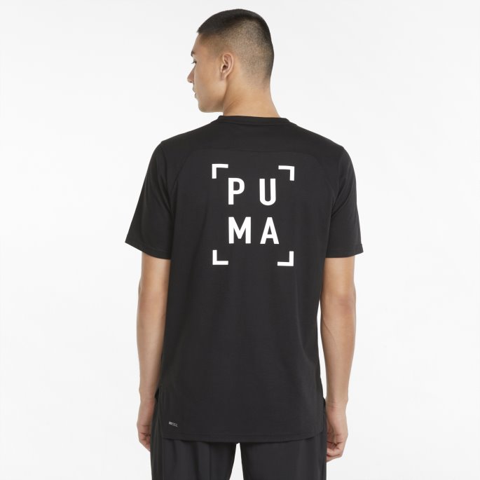 Svart Logo Kortermet Treningsskjorte For Menn Puma På Salg