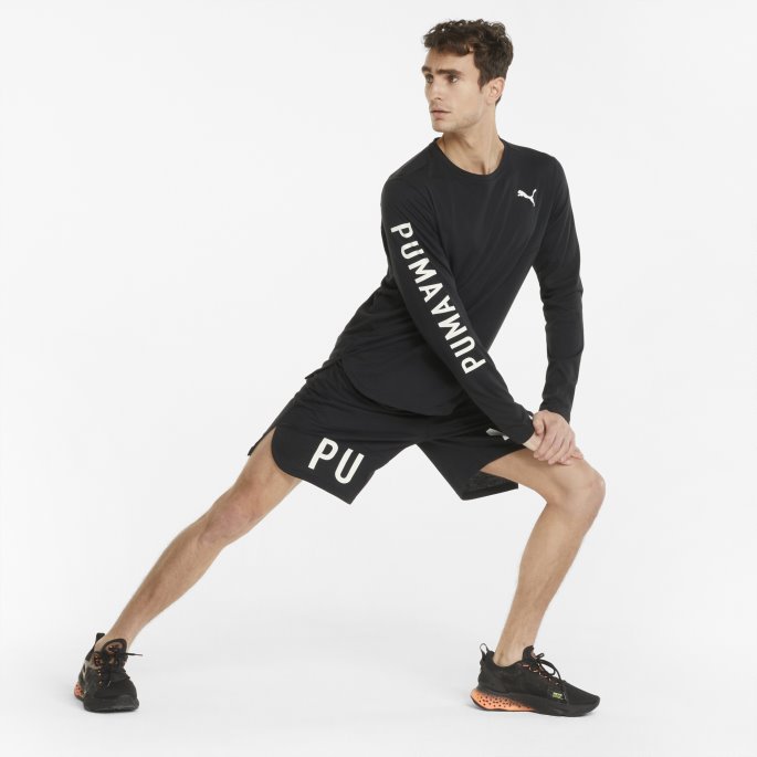 Logo Langermet Treningsskjorte For Menn Svart Puma På Salg