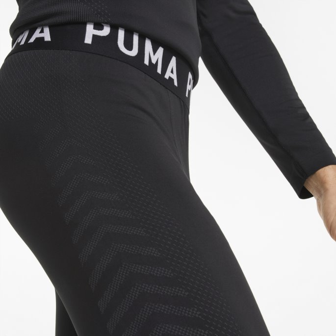 Puma På Tilbud Svart Formstrikket Sømløs Lang Treningstights For Menn