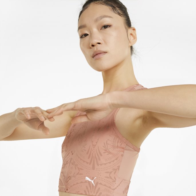 Studiotrykt Cropped Trenings-topp For Kvinner Puma På Tilbud Rosett