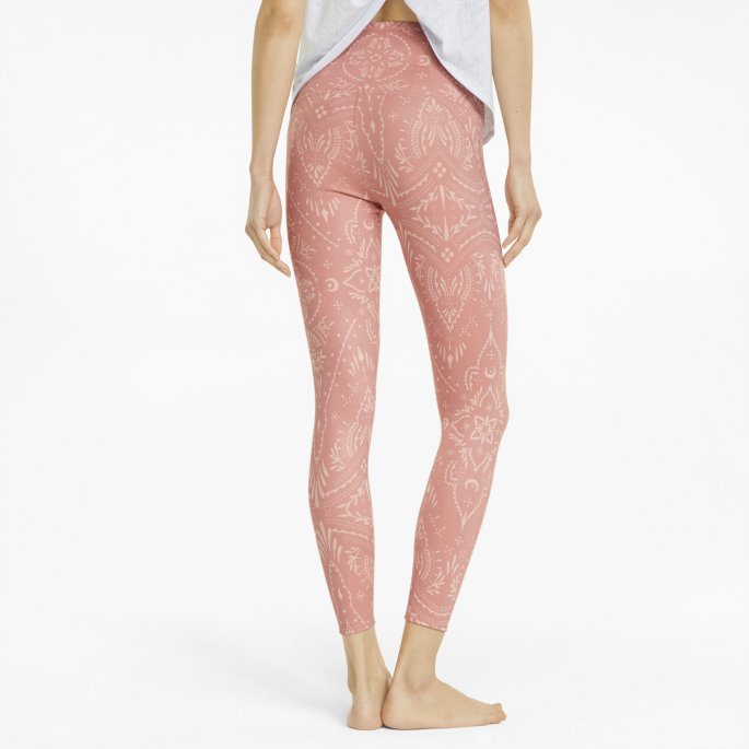 Puma På Salg Studio Trykt Høy Midje Kvinners Trening Leggings Rosett