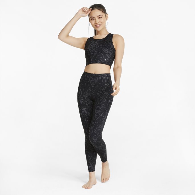 Black-heritage Print Studio Printed High-waisted Women's Training Leggings Puma På Salg