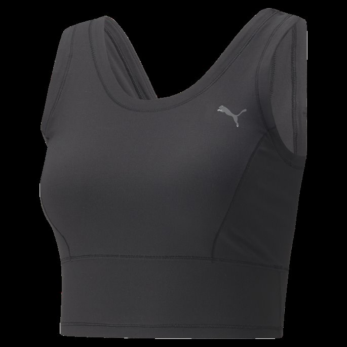 Puma På Tilbud Svart Studio Yogini Luxe Cropped Treningsgenser For Kvinner