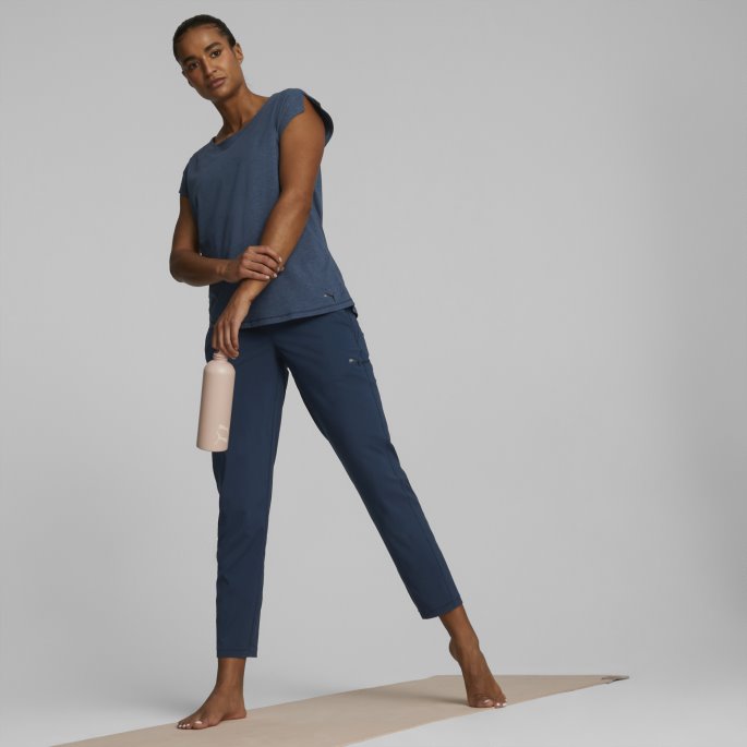 Puma På Salg Marine Blue Heather Studio Foundation Trenings-t-skjorte For Kvinner
