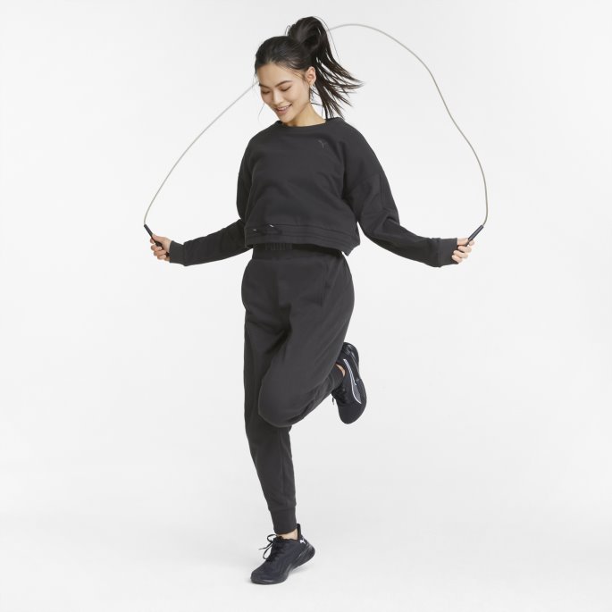 Puma På Tilbud French Terry Crew Neck Treningsgenser For Kvinner Svart-q1