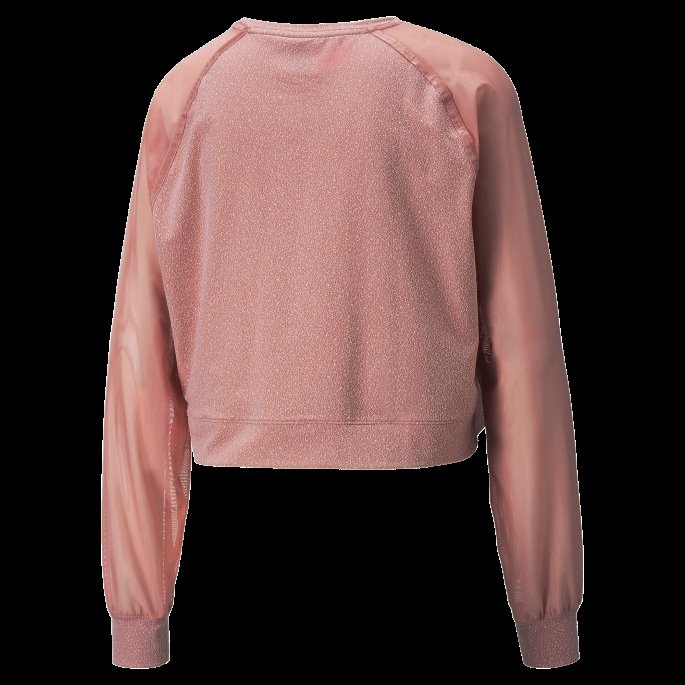 Krystallinsk Strikket Mesh Langermet Treningsskjorte For Kvinner Puma På Tilbud Rosett