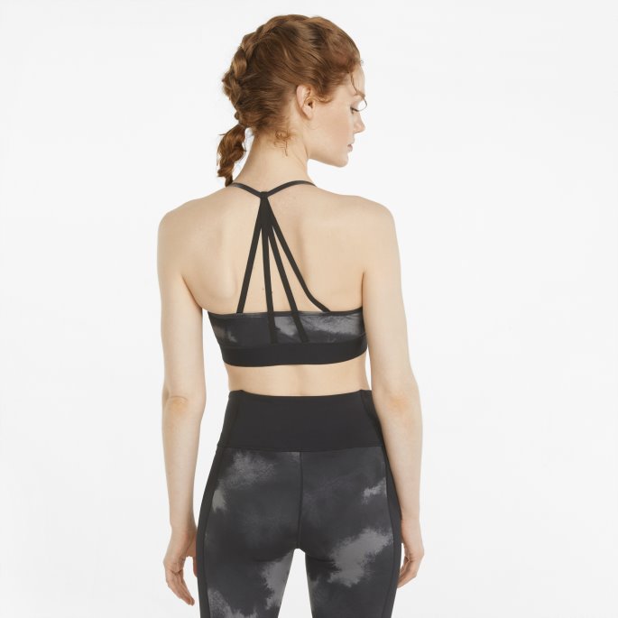 Puma På Tilbud Lav-effekt Risikotaker Kvinners Sports Trening Bh Black-sky Dye