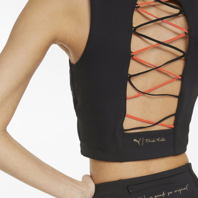 Puma På Tilbud X Frida Kahlo Cropped Sports-bh For Kvinner Svart