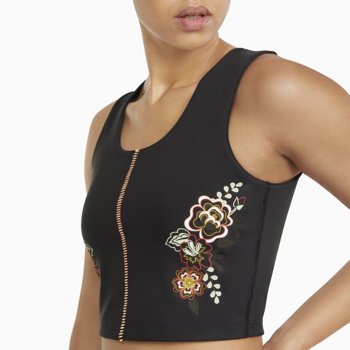 Puma På Tilbud X Frida Kahlo Cropped Sports-bh For Kvinner Svart