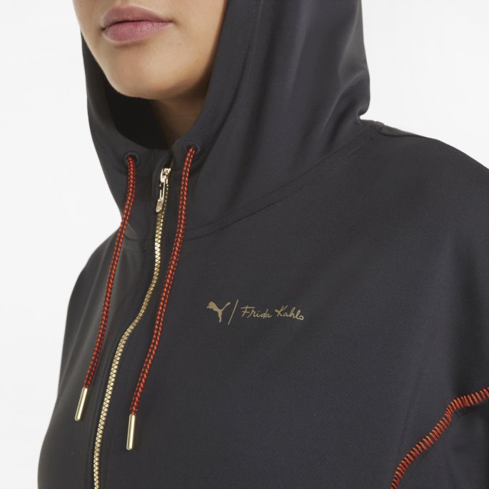 Puma På Tilbud X Frida Kahlo Full Glidelås Trenings-hettegenser For Kvinner Svart