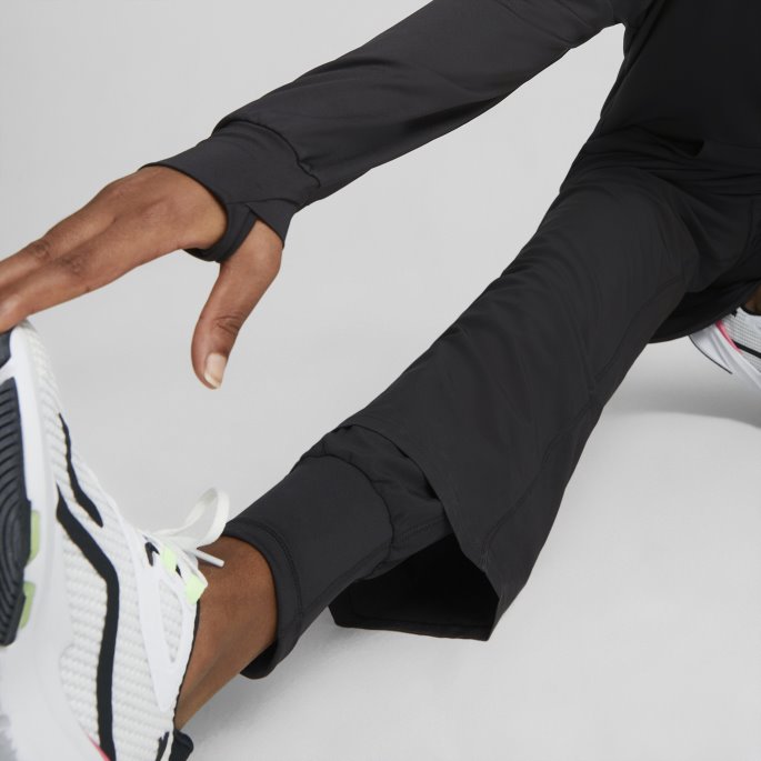 Puma På Tilbud Svart Modest Activewear Treningsbukser For Kvinner Med Brede Ben