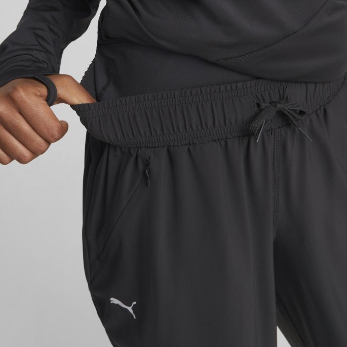 Puma På Tilbud Svart Modest Activewear Treningsbukser For Kvinner Med Brede Ben