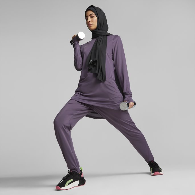 Beskjeden Activewear Langermet Treningst-skjorte Kvinner Lilla Kull Puma På Tilbud