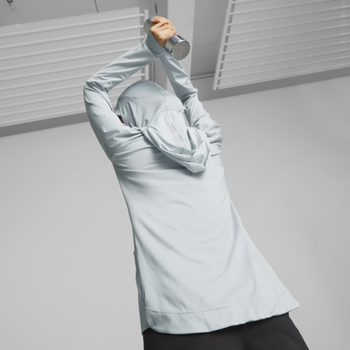 Beskjeden Activewear Trening Hettegenser Kvinner Puma På Tilbud Platina Grå