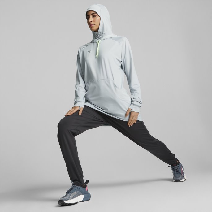 Beskjeden Activewear Trening Hettegenser Kvinner Puma På Tilbud Platina Grå