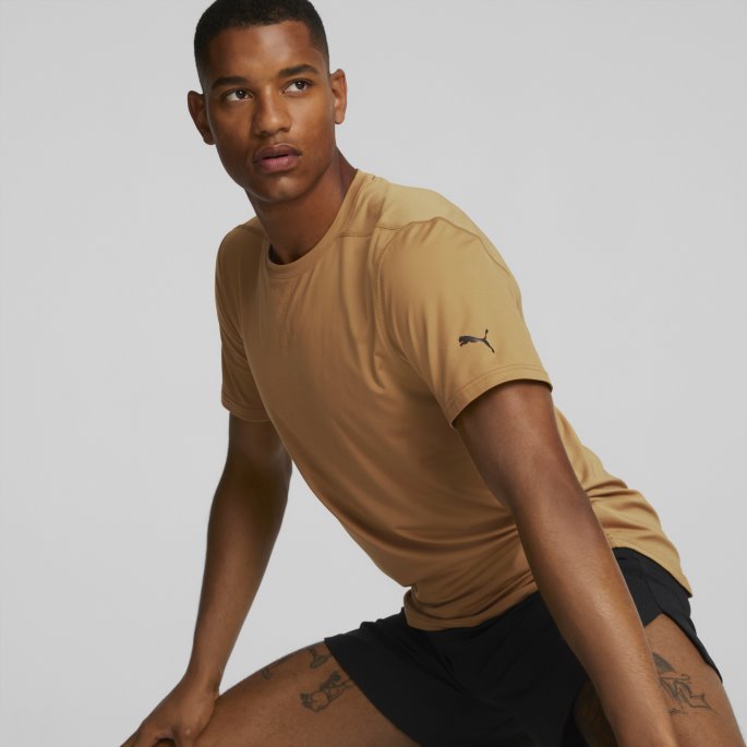 Desert Tan Puma På Salg Studio Mesh Trening Tee Menn