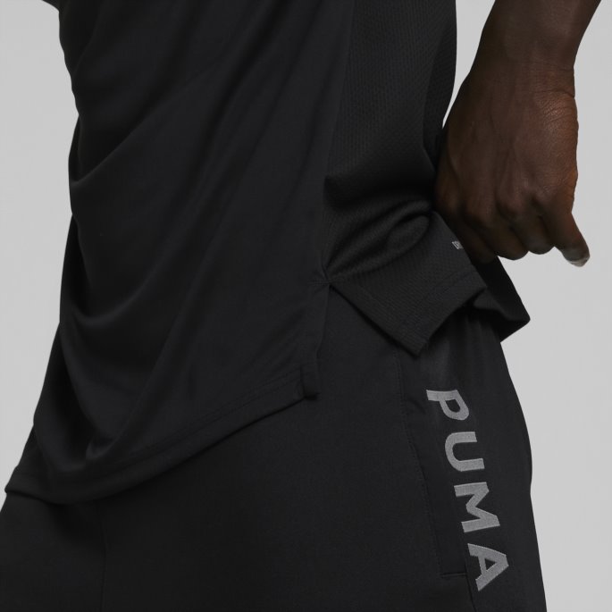Puma På Tilbud Svart-castlerock Cat Fit Kortermet Treningst-skjorte Menn