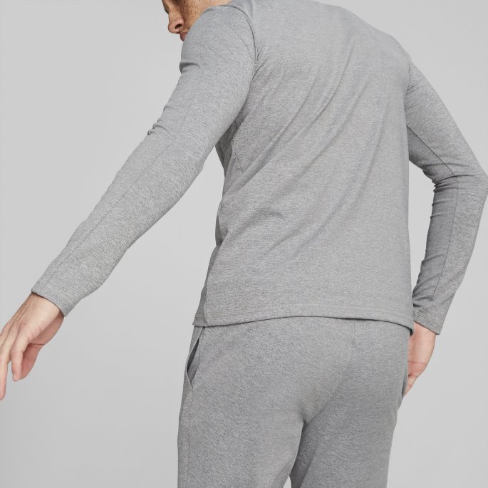 Puma På Tilbud Mellomgrå Lyng Passform Polyspan Halv Glidelås Langermet Treningsskjorte Herre