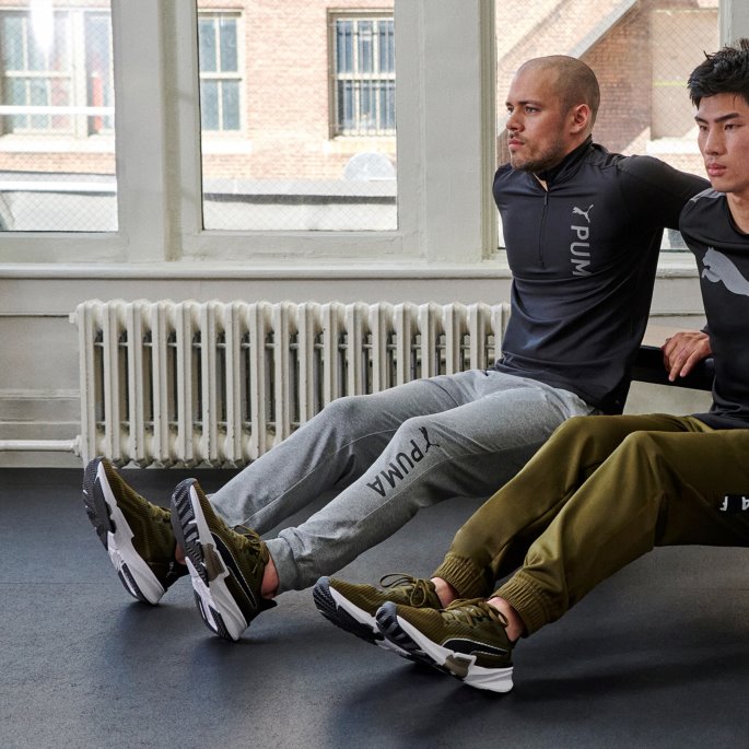 Fit Polyspan Treningsjoggere Herre Mellomgrå Lyng Puma På Tilbud