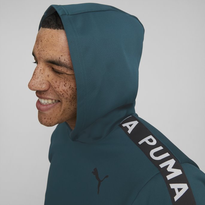 Varsity Grønn Puma På Tilbud Fit Pwrfleece Trening Hettegenser Menn