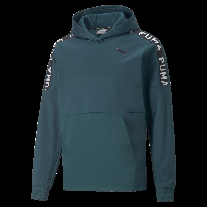 Varsity Grønn Puma På Tilbud Fit Pwrfleece Trening Hettegenser Menn