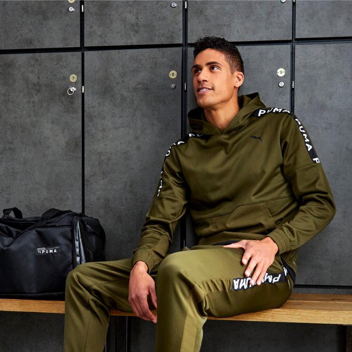Dyp Oliven Puma På Tilbud Passform Pwrfleece Trening Hettegenser Menn