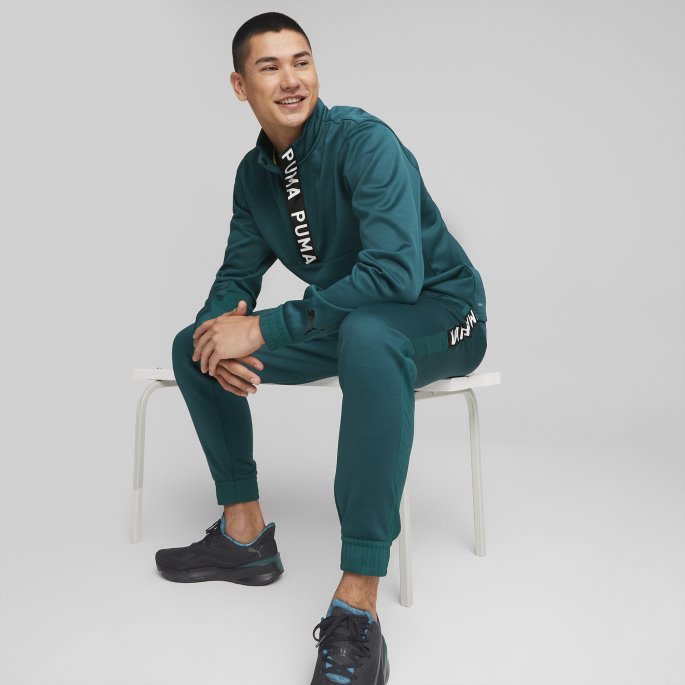 Varsity Green Puma På Tilbud Fit Pwrfleece Trening Joggere Menn