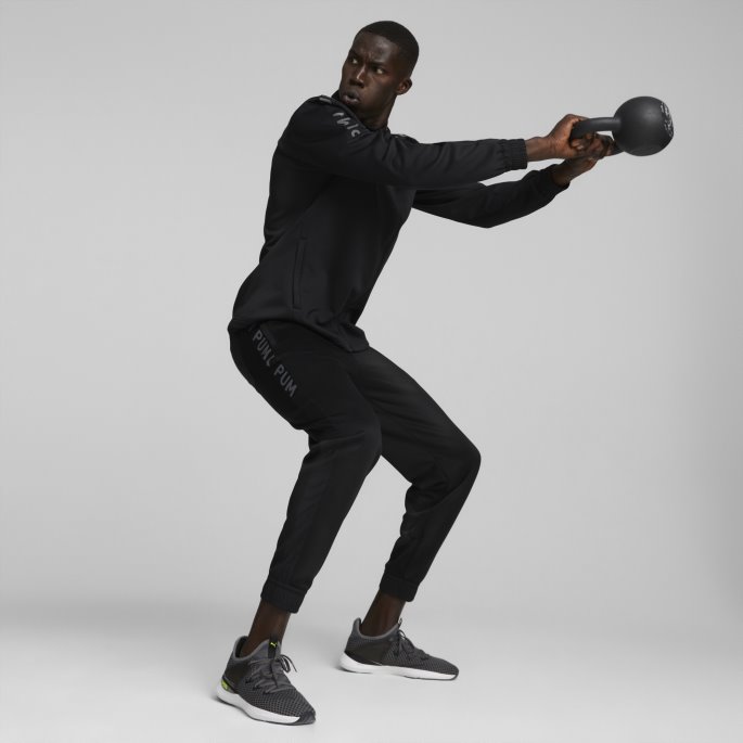Fit Pwrfleece Treningsjakke For Menn Med Full Glidelås Puma På Tilbud Svart