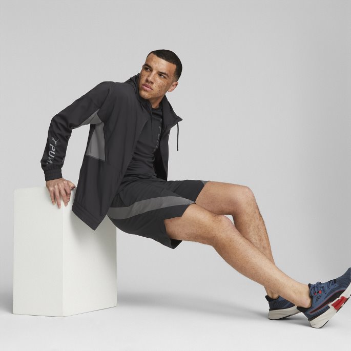 Fit Vevd Treningsjakke Herre Sort Puma På Tilbud