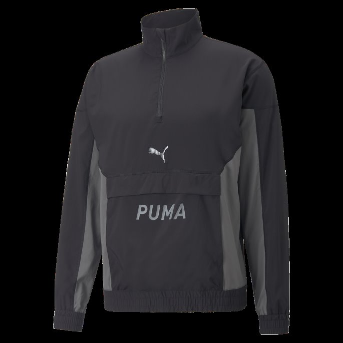 Puma På Tilbud Passform Vevd Halv Glidelås Treningsjakke For Menn Svart