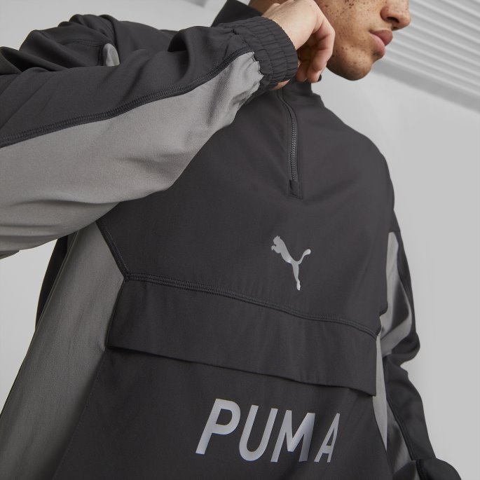 Passform Vevd Treningsjakke Med Halv Glidelås Herre Puma På Tilbud Svart