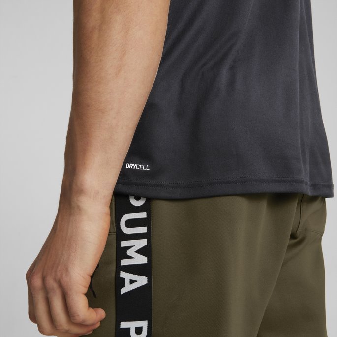 Puma På Salg Passer Kommersiell Logo Trenings-t-skjorte Herre Svart