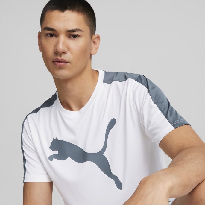 Puma På Salg Passer Kommersiell Logo Trenings-t-skjorte Herre Hvit