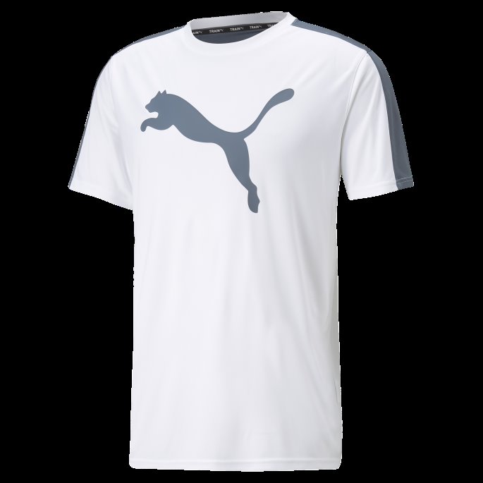 Puma På Salg Passer Kommersiell Logo Trenings-t-skjorte Herre Hvit