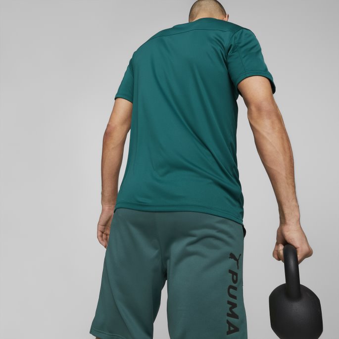 Puma På Tilbud Fit Training Herre Logo T-skjorte Varsity Green