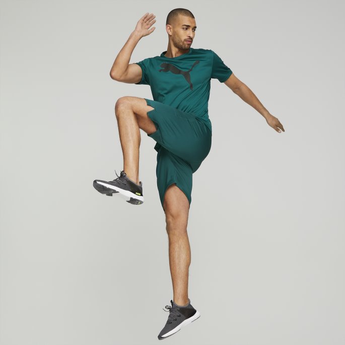 Puma På Tilbud Fit Training Herre Logo T-skjorte Varsity Green