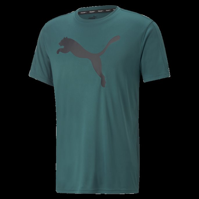 Puma På Tilbud Fit Training Herre Logo T-skjorte Varsity Green