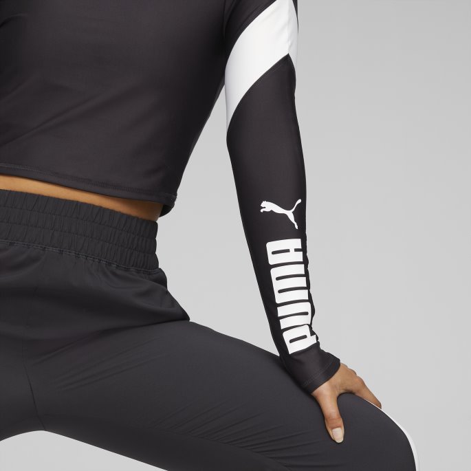 Puma På Tilbud Passform Eversculpt Kvinner Med Kvart Glidelås Treningscrop Top Svart
