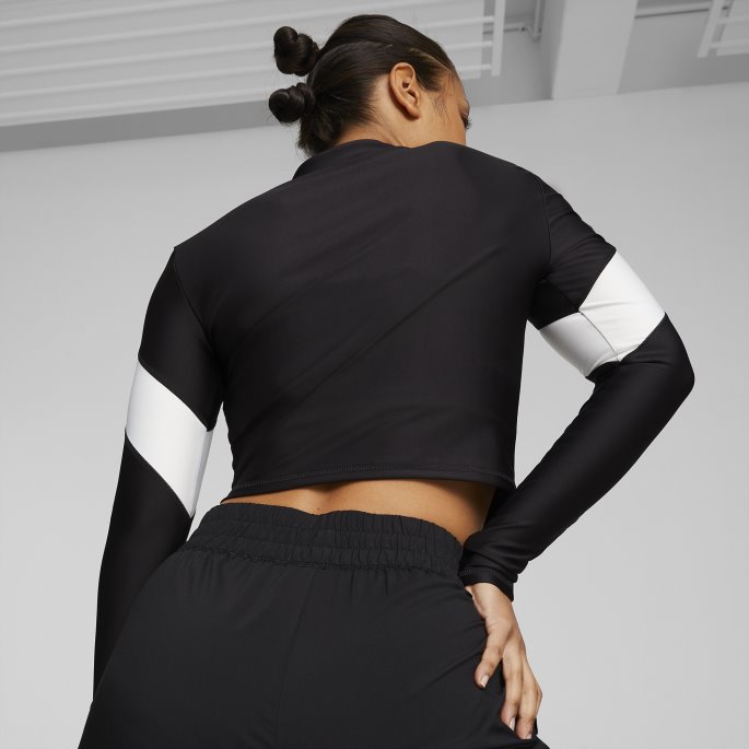Puma På Tilbud Passform Eversculpt Kvinner Med Kvart Glidelås Treningscrop Top Svart