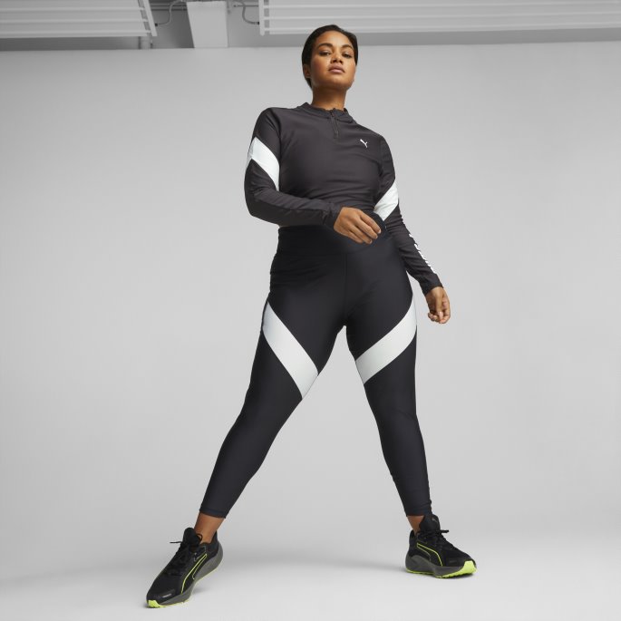 Puma På Tilbud Passform Eversculpt Kvinner Med Kvart Glidelås Treningscrop Top Svart