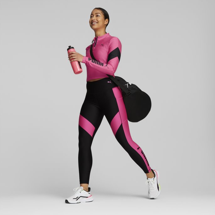 Puma På Tilbud Solnedgang Rosa Passform Eversculpt Quarter-zip Trening Crop Top Kvinner
