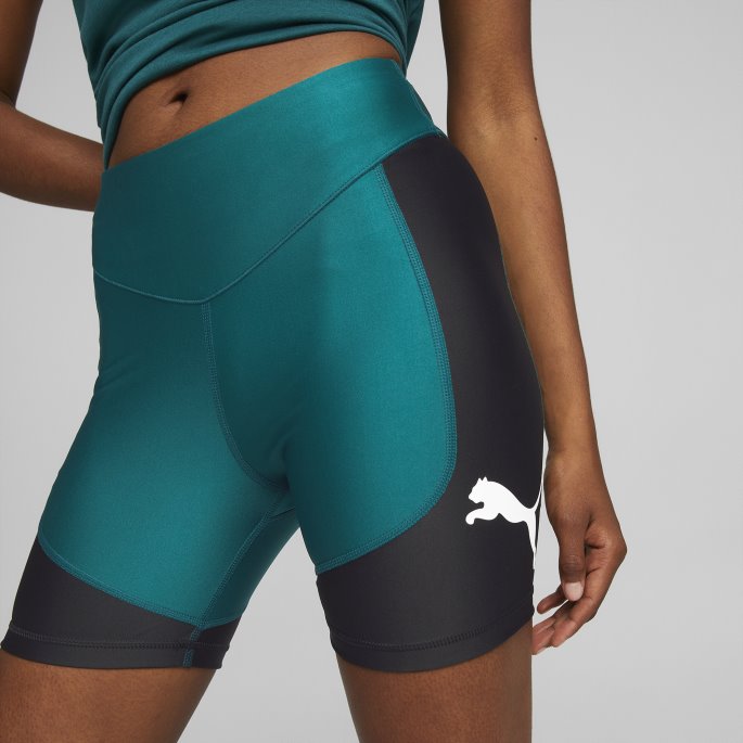 Varsity Grønn-svart Passform Eversculpt 5" Trange Treningsshorts For Kvinner Puma På Salg