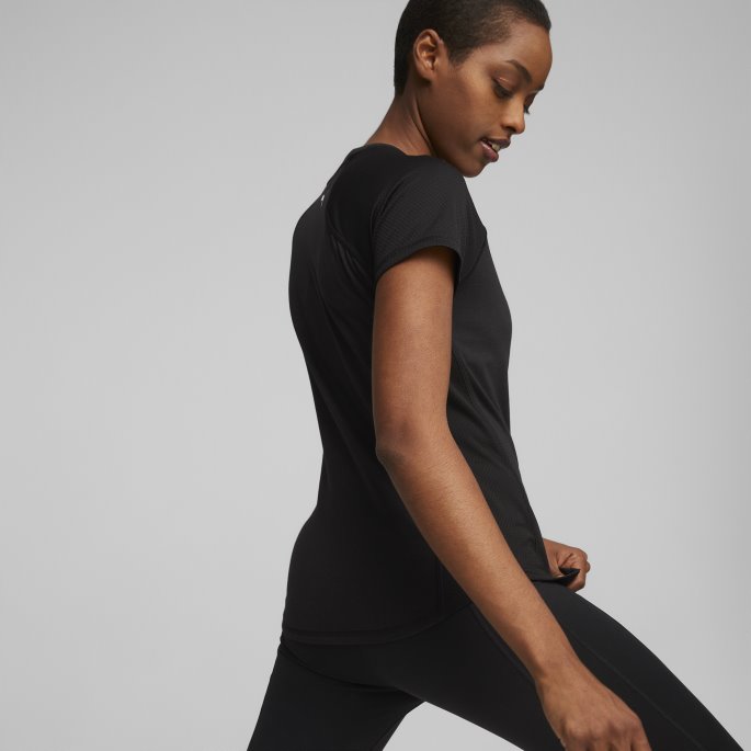 Puma På Tilbud Passform Logo Trenings-t-skjorte Kvinner Svart-- Hvit