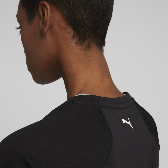 Puma På Tilbud Passform Logo Trenings-t-skjorte Kvinner Svart-- Hvit