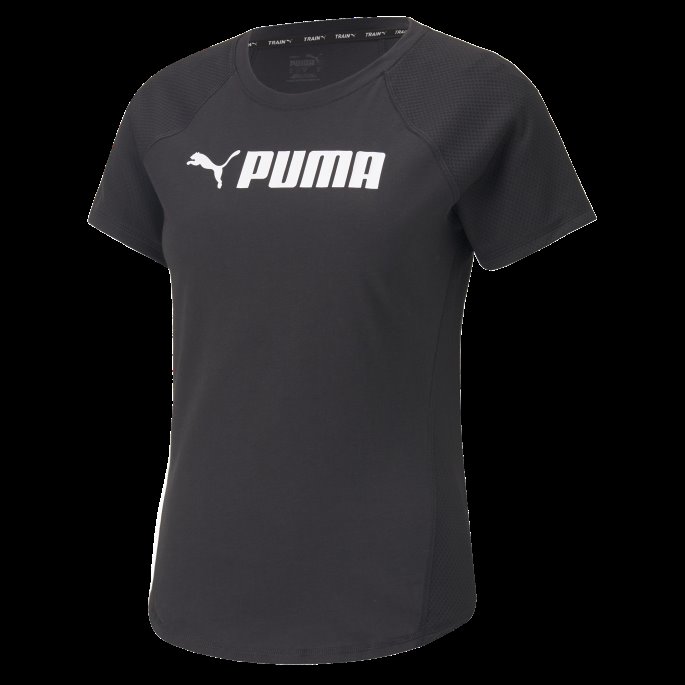 Puma På Tilbud Passform Logo Trenings-t-skjorte Kvinner Svart-- Hvit