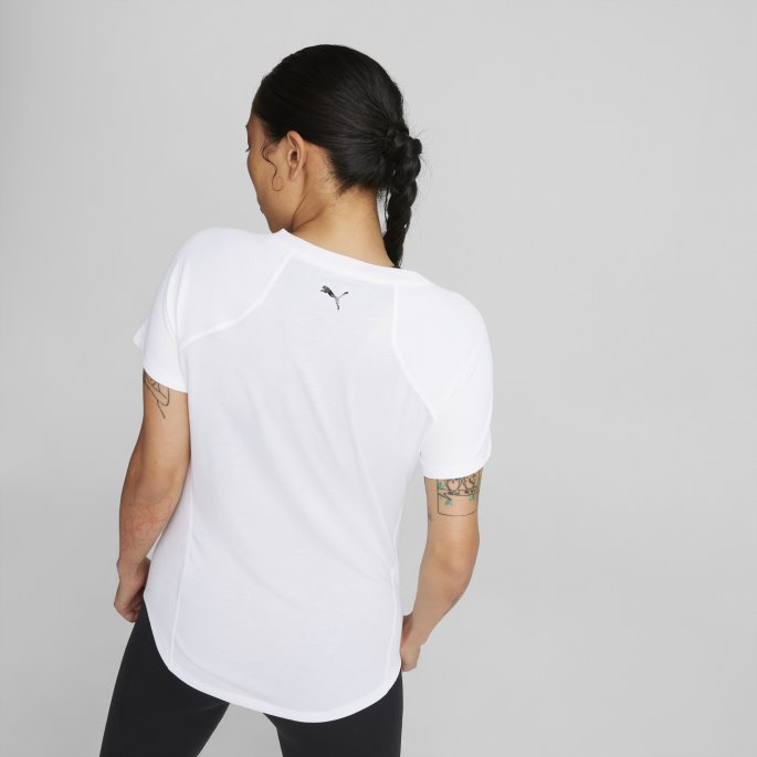 Puma På Tilbud Passform Logo Trenings-t-skjorte For Kvinner Hvit