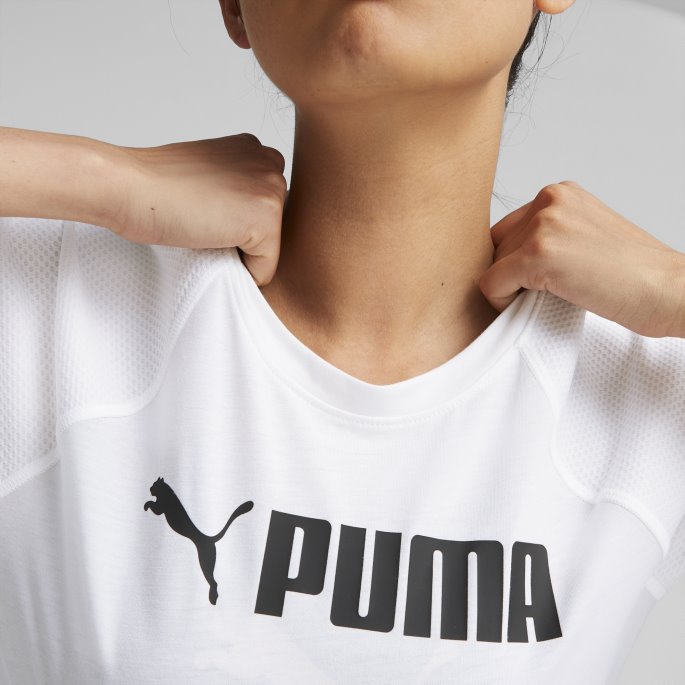 Puma På Tilbud Passform Logo Trenings-t-skjorte For Kvinner Hvit