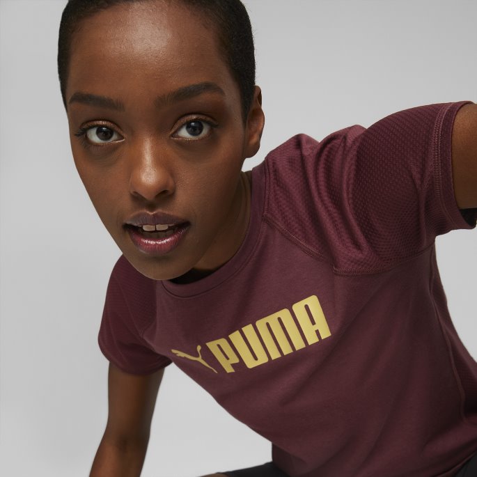 Aubergine Puma På Tilbud Passform For Kvinners Treningslogo-t-skjorte