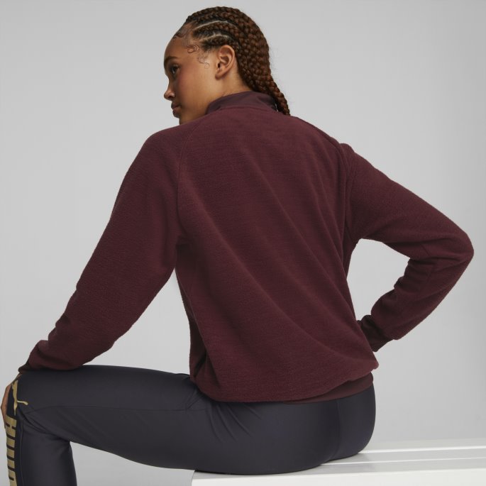 Fit Sherpa Treningsjakke Dame Aubergine-team Gold Puma På Tilbud
