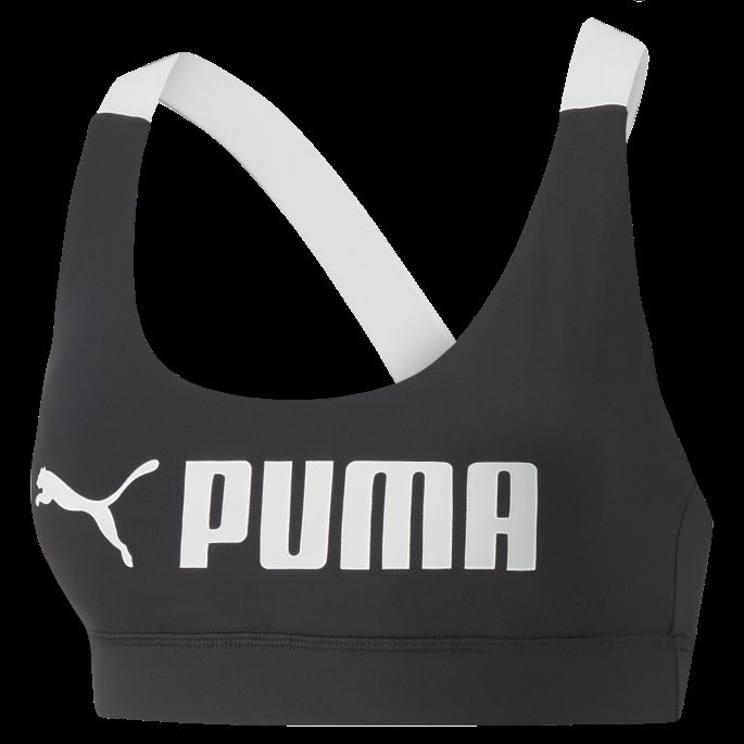 Fit Mid Impact Trenings-bh Dame Svart Puma På Tilbud